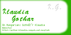 klaudia gothar business card